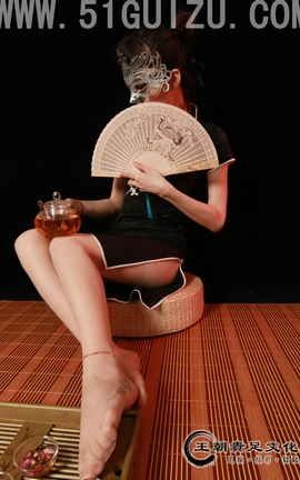 王朝贵足 No.073 可儿古典黑色旗袍清新古韵花茶系列B_丽丝库