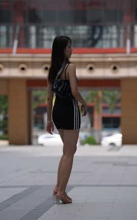 精选街拍作品 NO.0830 一始街拍作品 黑色包臀裙长腿美女 part3_丽丝库