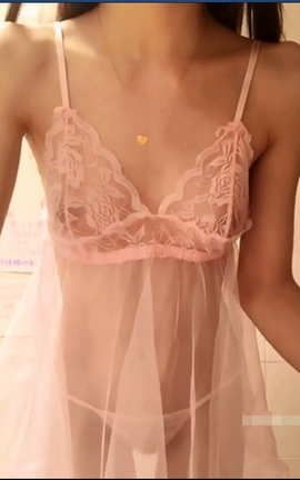 少女高跟粉色薄纱制服_丽丝库