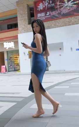 精选街拍作品 NO.0777 红石摄影作品 性感的蓝色包臀裙美女 part9_丽丝库