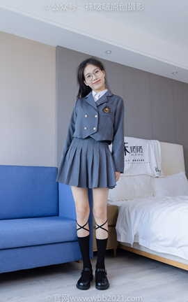 袜啵啵BoBoSocks NO.268 芝士-黑皮鞋、绑带黑棉袜、学院制服_丽丝库