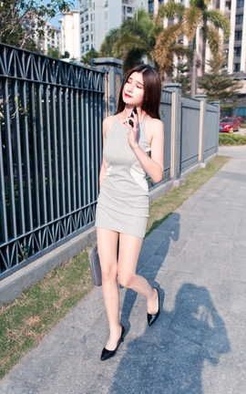 精选街拍作品 NO.0793 御风街拍 午后休闲的包臀灰裙极品薄丝OL美女婷婷 part3_丽丝库