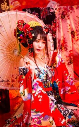 台湾网美 Wangmei 紅豆 花魁學生服 琴二棚#0134_丽丝库