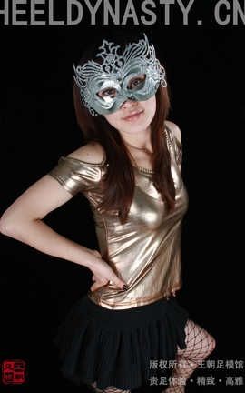 王朝贵足 No.313 宣萱金色紧身装黑裙人鱼公主网袜系列A_丽丝库