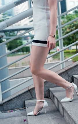 精选街拍作品 NO.0062 白色超短连衣裙高跟美腿美女图集 part3_丽丝库