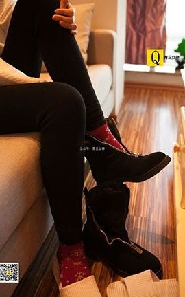 青丘女神写真 2017.12.24 秋秋 居家棉袜过圣诞_丽丝库