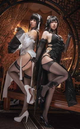 九言(阿九从不咕咕) 喜茶苍苍子 碧蓝航线 镇海白黒双人_丽丝库