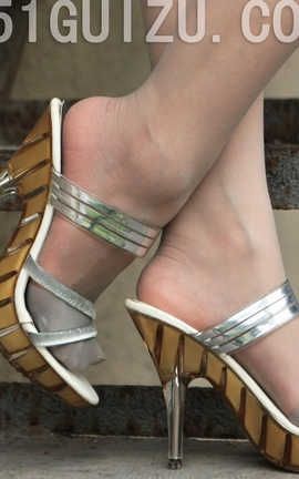 王朝贵足 No.432 雨蝶灰丝短裙凉高时尚楼梯女郎系列A_丽丝库