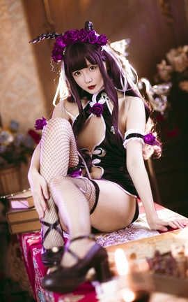 星之迟迟-花与旗袍-紫_丽丝库