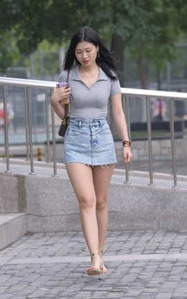 精选街拍作品 NO.1144 一只麋鹿摄影作品 牛仔短裙美女 part1_丽丝库