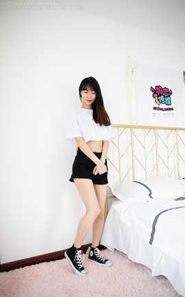 物恋传媒 NO.1018 猫耳-高邦帆布鞋、白色棉船袜_丽丝库