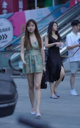 精选街拍作品 NO.1368 凯恩模拍作品 绿色小花裙美女 part4_丽丝库