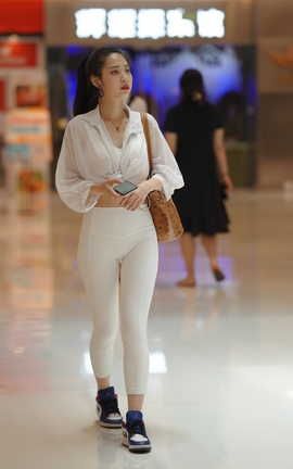 精选街拍作品 NO.1286 kaine模拍作品 白色瑜伽裤女孩 part2_丽丝库