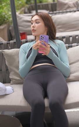 精选街拍作品 NO.1412 一始街拍作品 性感黑色瑜伽 part4_丽丝库