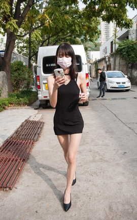 精选街拍作品 NO.0853 程生街拍作品 高跟鞋吊带裙肉丝美女 part1_丽丝库