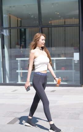 精选街拍作品 NO.1399 一只麋鹿摄影作品 黑色紧身裤美女 part3_丽丝库