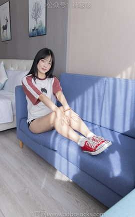 袜啵啵BoBoSocks NO.036 菠萝-帆布鞋白棉袜裸足_丽丝库