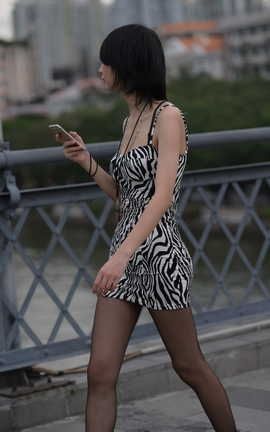 精选街拍作品 NO.0923 程生街拍作品 斑马包臀裙美女 part2_丽丝库