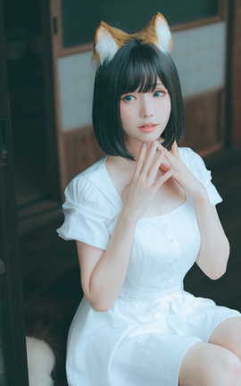 ElyEE子July B Dongitsune White dress 白洋装狐少女_丽丝库