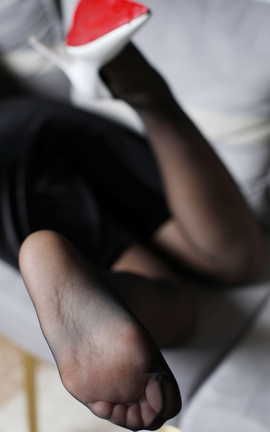 奈丝写真 NO.068 毛毛-黑线白高跟_丽丝库