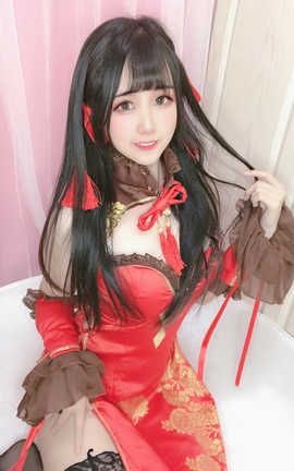 Miko酱ww-旗袍 红_丽丝库