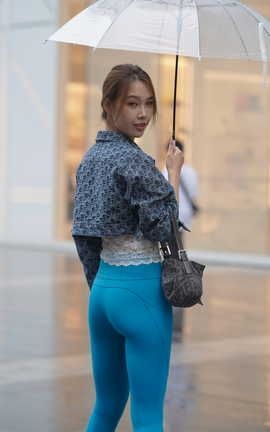 精选街拍作品 NO.1301 kaine模拍作品 心爱的蓝色瑜伽裤女孩 part3_丽丝库