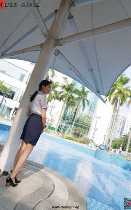 慕丝女郎MussGirl NO.221 白领条纹制服肉丝高跟_丽丝库