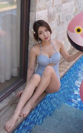 黑川-私房写真 蓝色连体_丽丝库