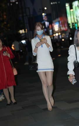 精选街拍作品 NO.1513 白色连衣裙美女 part1_丽丝库