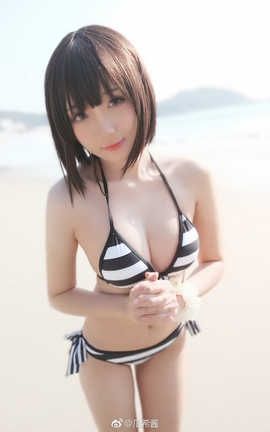 瓜希酱-条纹比基尼_丽丝库