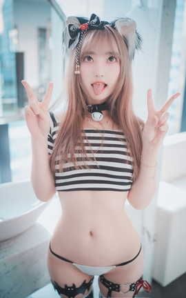 Hanari- DJAWA Catgirl in Stripes_丽丝库