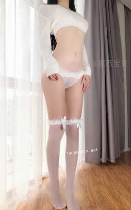 露西宝贝-白色过膝袜_丽丝库