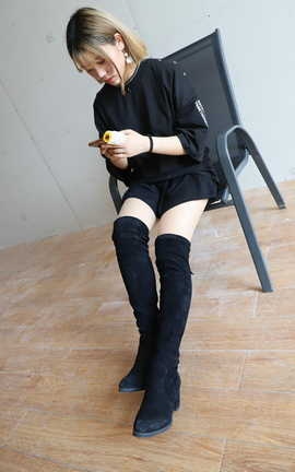 山茶摄影LSS NO.075 肉丝长靴_丽丝库