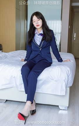 袜啵啵BoBoSocks NO.139 小甜豆-高跟鞋短肉丝空姐制服_丽丝库