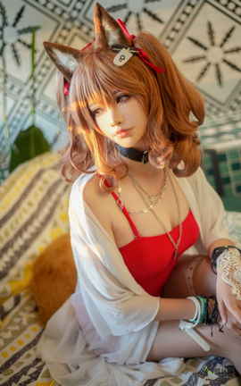 工藤新伍 明日方舟 安洁莉娜 夏卉泳装 Angelina Arknights_丽丝库