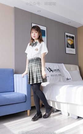 袜啵啵BoBoSocks NO.056 朵朵-JK制服皮鞋厚黑丝_丽丝库