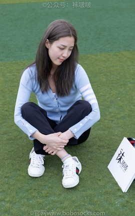 袜啵啵BoBoSocks NO.021 泡芙-板鞋白棉袜裸足_丽丝库