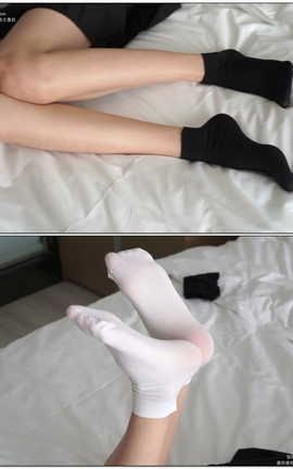 袜啵啵BoBoSocks NO.033 稚予-贝壳头天鹅绒黑袜天鹅绒白袜[1920X1080][]_丽丝库