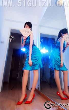 王朝贵足 No.158 迷蝶紫色连身裙红色高跟肉丝系列