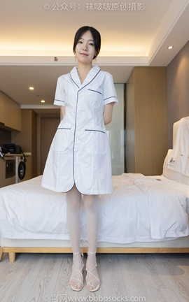 袜啵啵BoBoSocks NO.206 小甜豆-绑带凉鞋、白丝大腿袜、小护士服_丽丝库