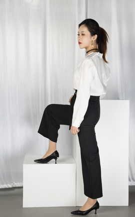 奈丝写真 NO.033 晨静-阔腿裤小皮鞋，今日OL通勤_丽丝库