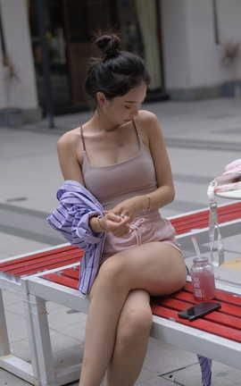 精选街拍作品 NO.1496 一始街拍作品 粉色女孩 part5_丽丝库