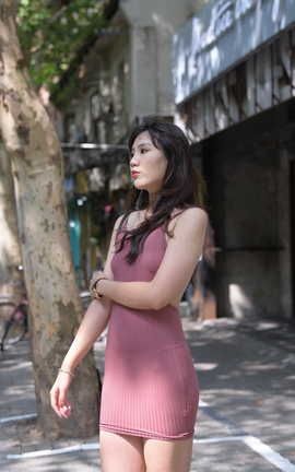 精选街拍作品 NO.1117 一只麋鹿摄影作品 褐色包臀裙美女 part2