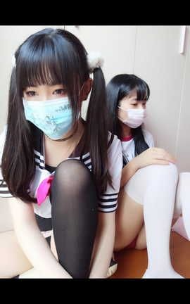 w棉尾兔几w(提督猫)-黑白丝学生装_丽丝库