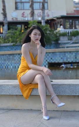 精选街拍作品 NO.1121 一始街拍作品 黄裙女子 part6_丽丝库