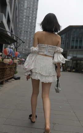精选街拍作品 NO.1357 一始街拍作品 白裙女孩 part5_丽丝库